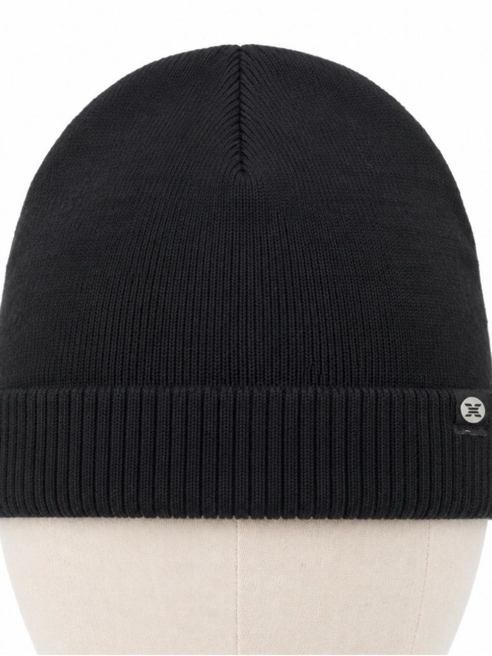 Men's Black Knit Beanie Hat - Classic Cuffed Style